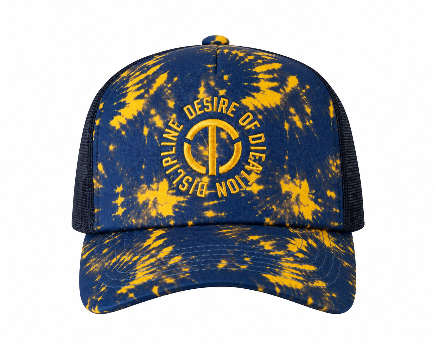 Navy & Gold Tie-Dye Trucker Hat – D.D.D. Collection